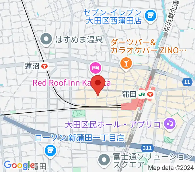 新堀ギター音楽院 蒲田教室の地図