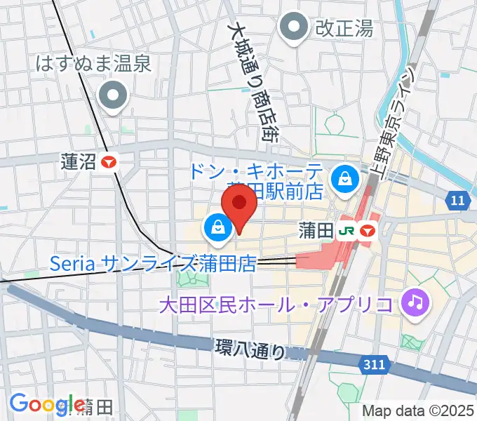 新堀ギター音楽院 蒲田教室の地図