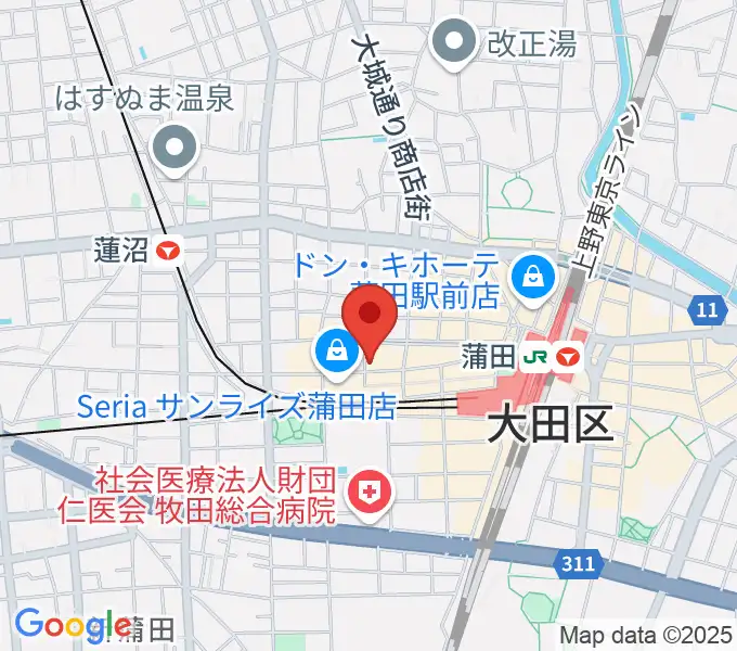 新堀ギター音楽院 蒲田教室の地図