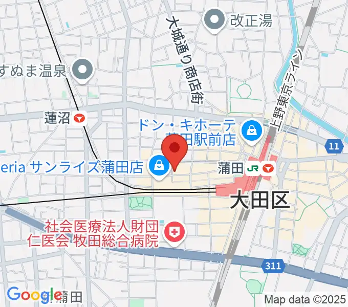 新堀ギター音楽院 蒲田教室の地図
