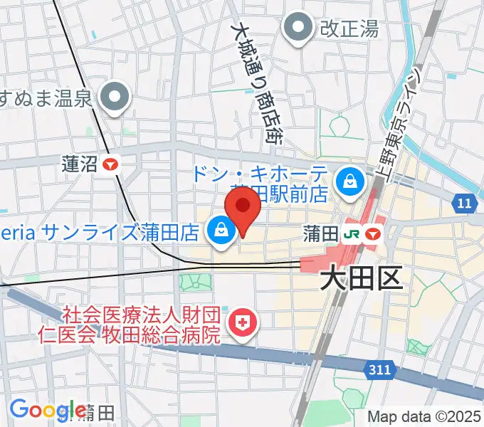 新堀ギター音楽院 蒲田教室の地図