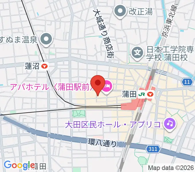 新堀ギター音楽院 蒲田教室の地図