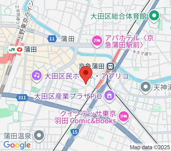 スター楽器蒲田センターの地図