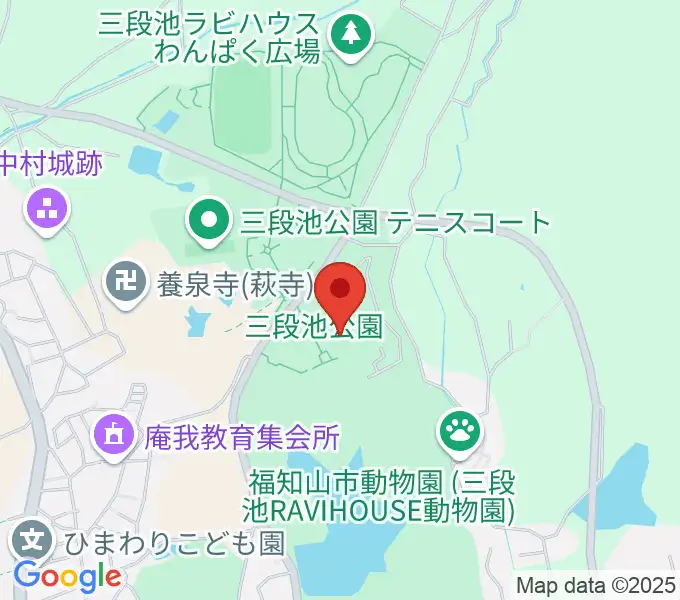 三段池公園総合体育館の地図