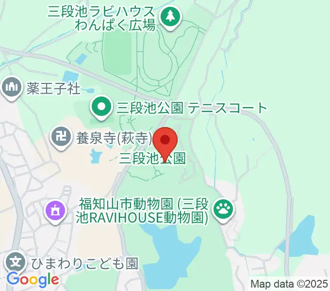 三段池公園総合体育館の地図