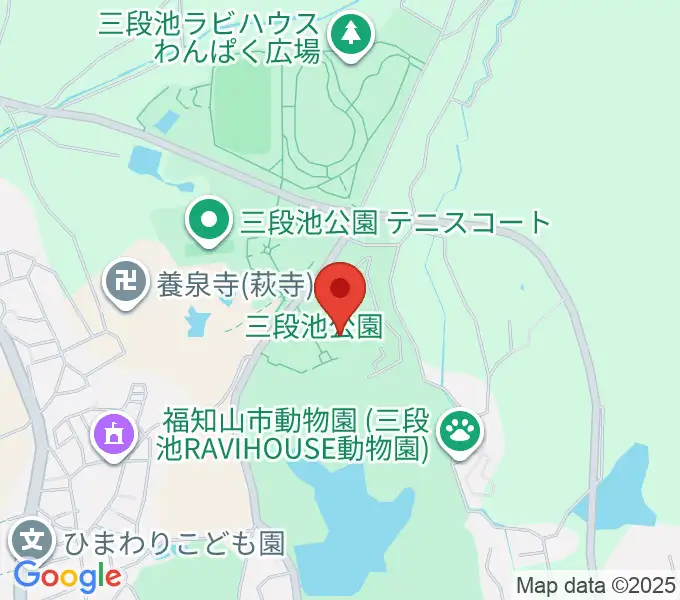三段池公園総合体育館の地図