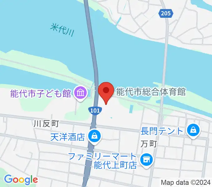 能代市総合体育館の地図