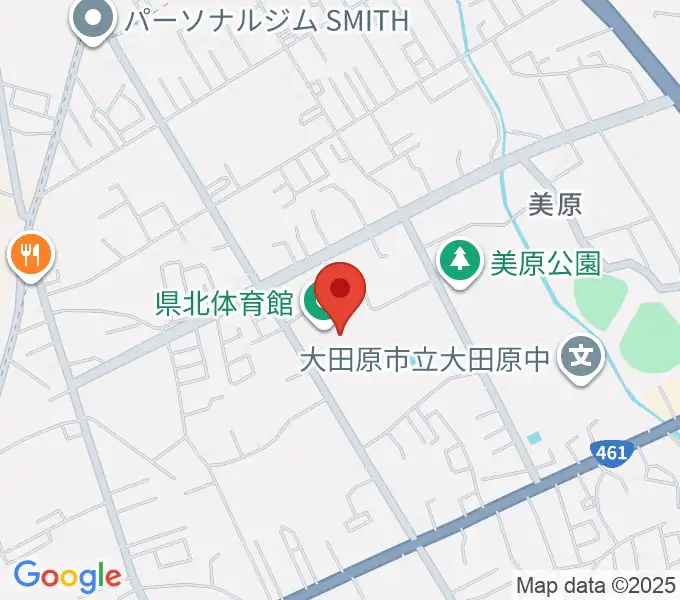 栃木県立県北体育館の地図