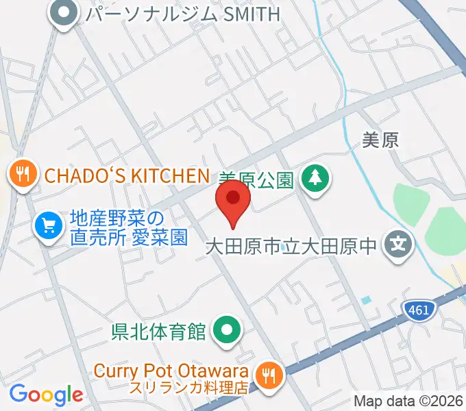 栃木県立県北体育館の地図