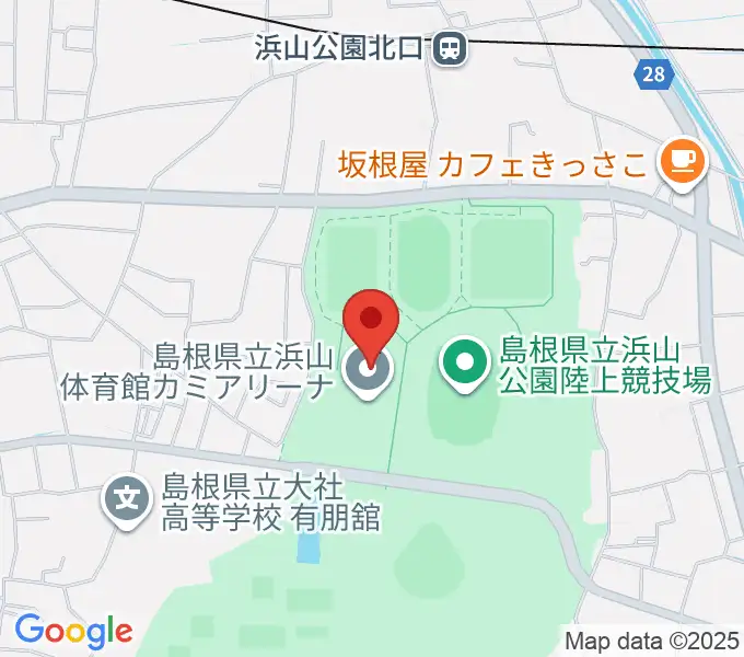 島根県立浜山体育館カミアリーナの地図