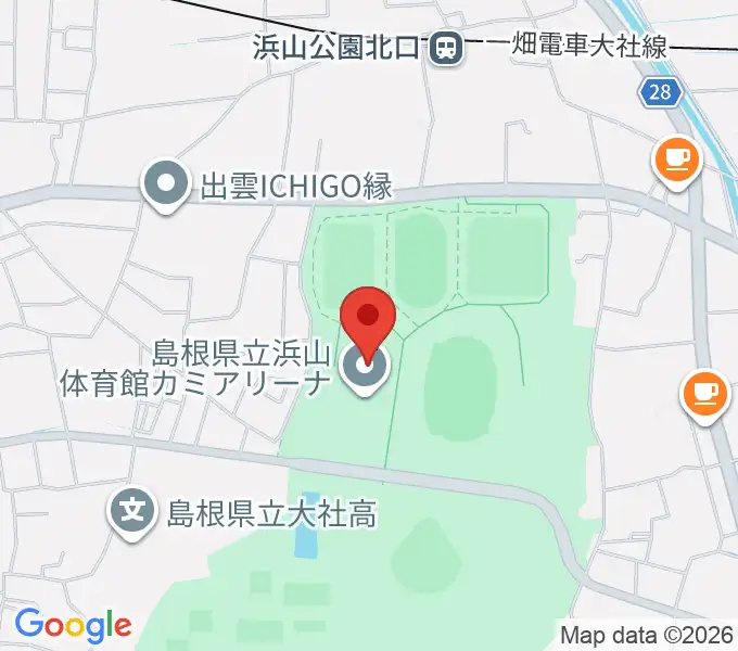 島根県立浜山体育館カミアリーナの地図