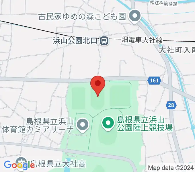 島根県立浜山公園補助競技場の地図