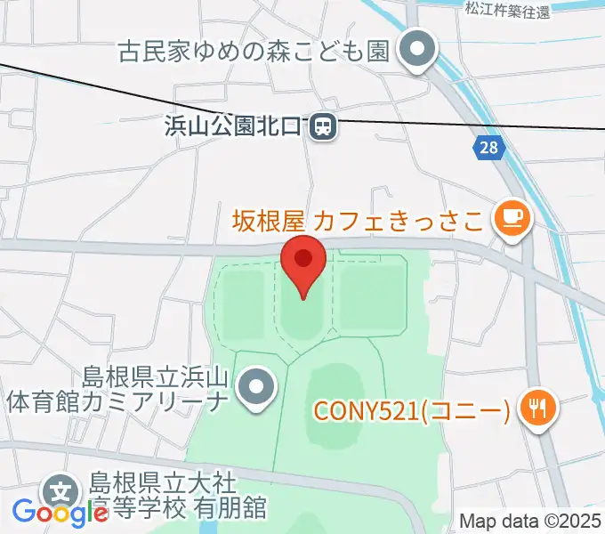 島根県立浜山公園補助競技場の地図