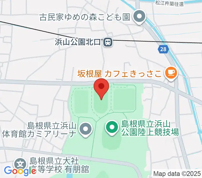 島根県立浜山公園補助競技場の地図