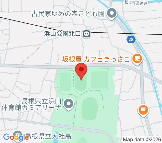 島根県立浜山公園補助競技場の地図