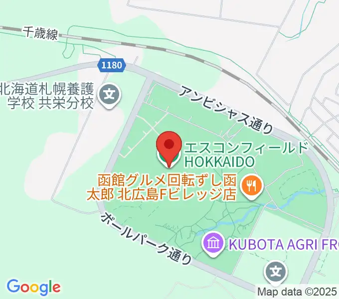 エスコンフィールドHOKKAIDOの地図