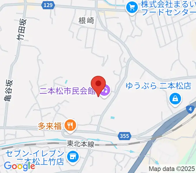 二本松市民会館の地図