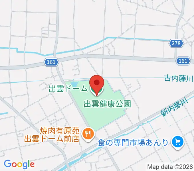 出雲ドームの地図