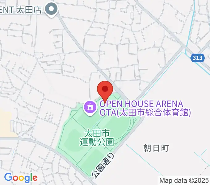 太田市運動公園市民体育館の地図