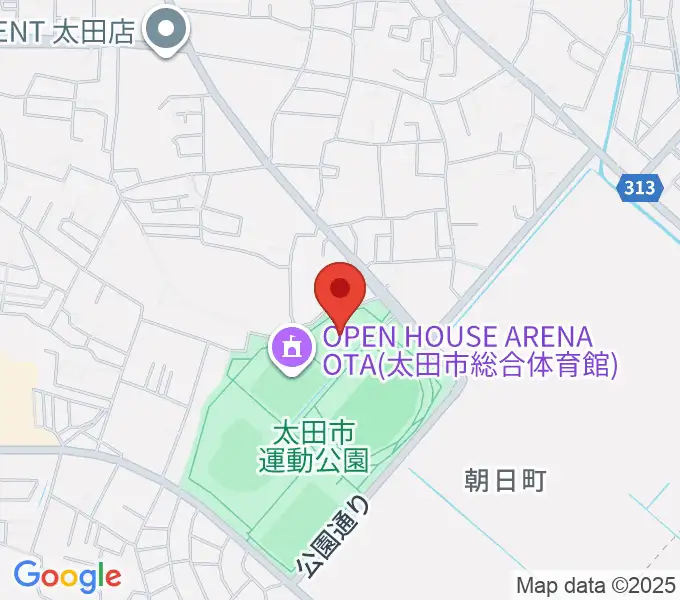 太田市運動公園市民体育館の地図