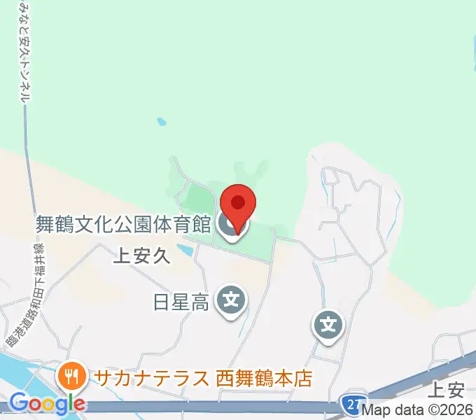 舞鶴文化公園体育館の地図