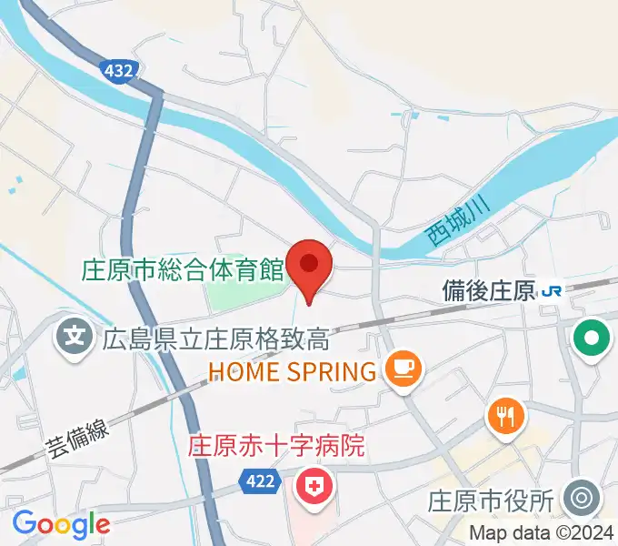 庄原市総合体育館の地図