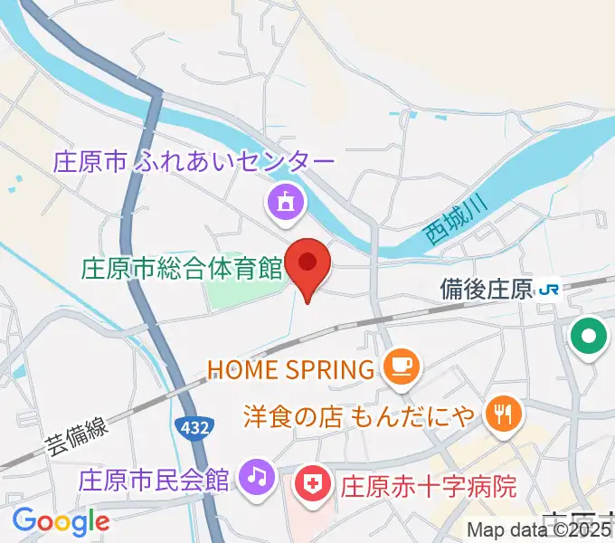 庄原市総合体育館の地図