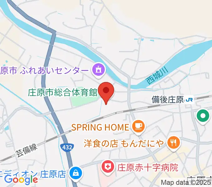 庄原市総合体育館の地図