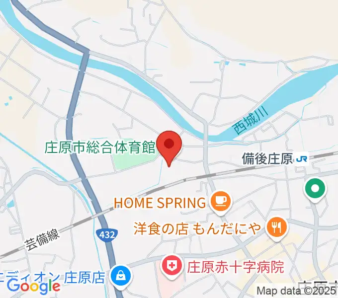 庄原市総合体育館の地図