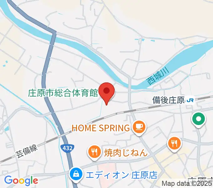 庄原市総合体育館の地図