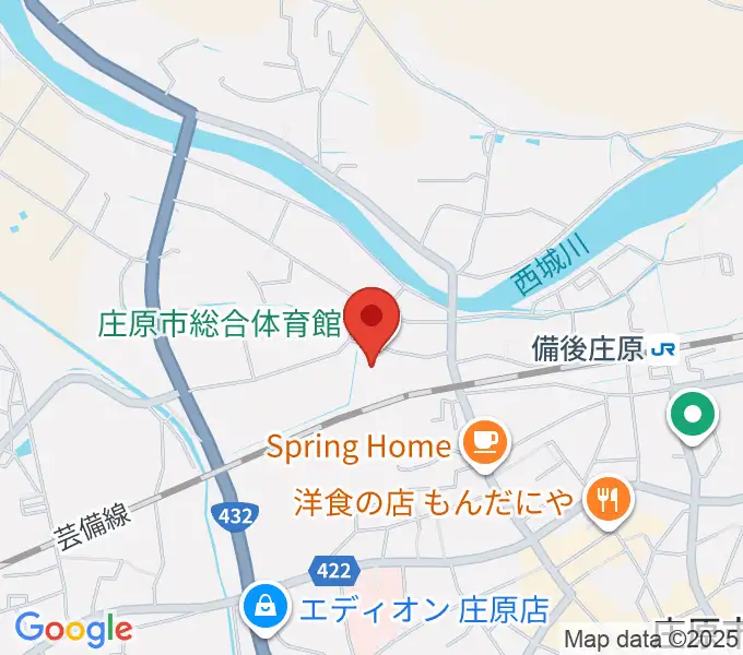 庄原市総合体育館の地図