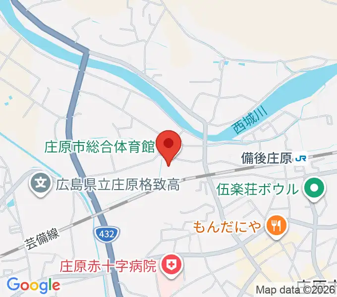 庄原市総合体育館の地図