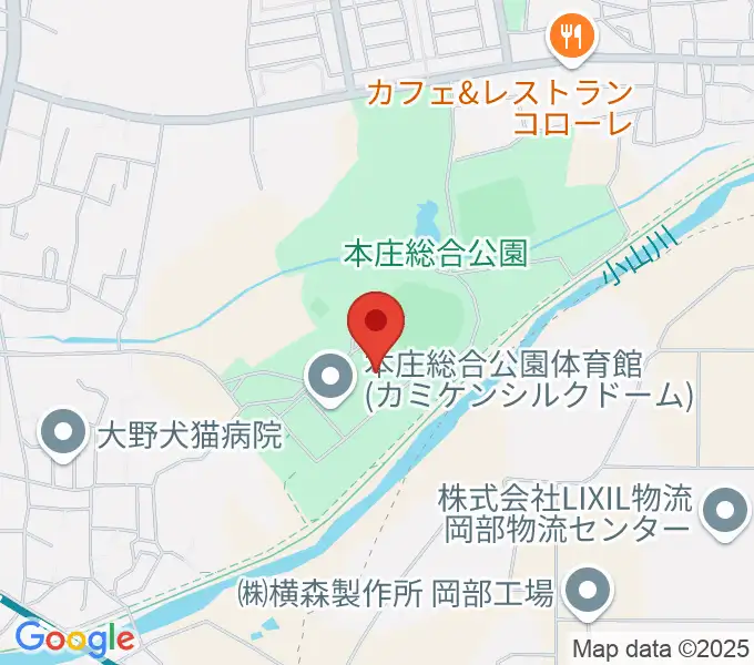 カミケンシルクドームの地図