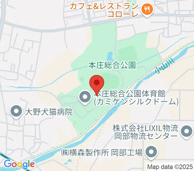 カミケンシルクドームの地図