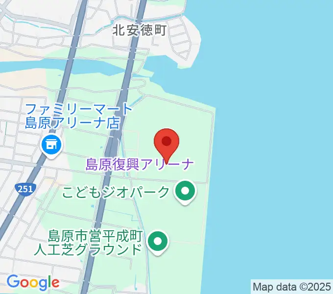 島原復興アリーナの地図