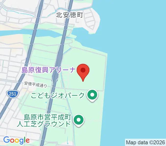 島原復興アリーナの地図