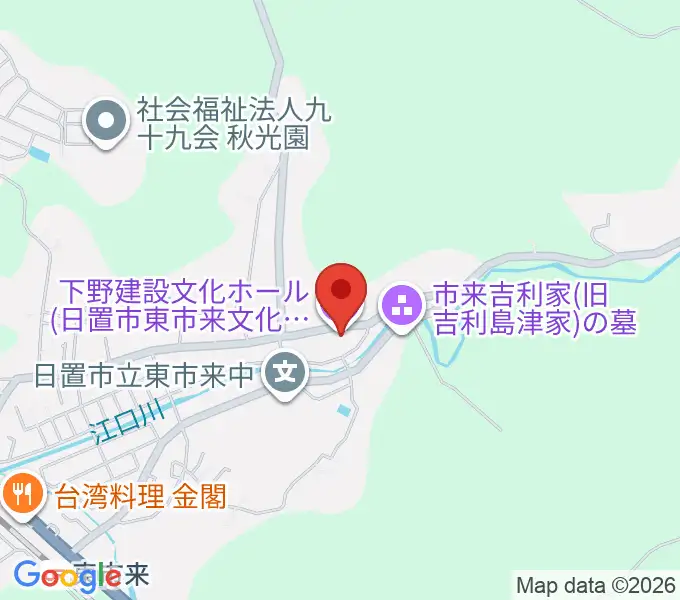 下野建設文化ホールの地図