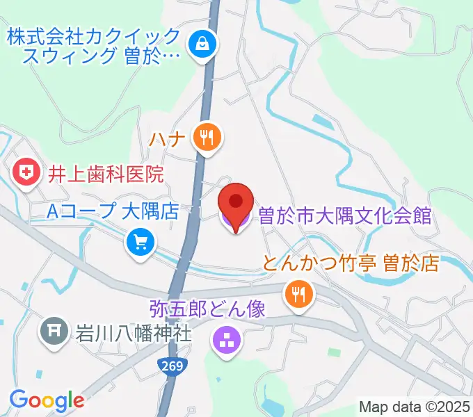 曽於市大隅文化会館の地図