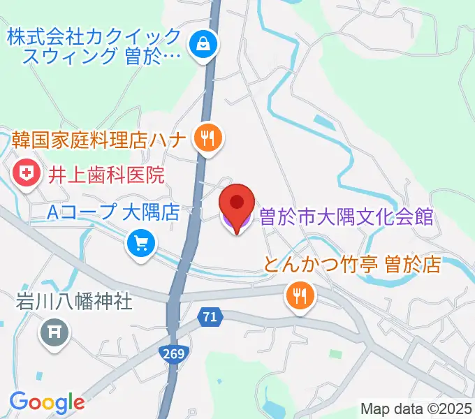 曽於市大隅文化会館の地図