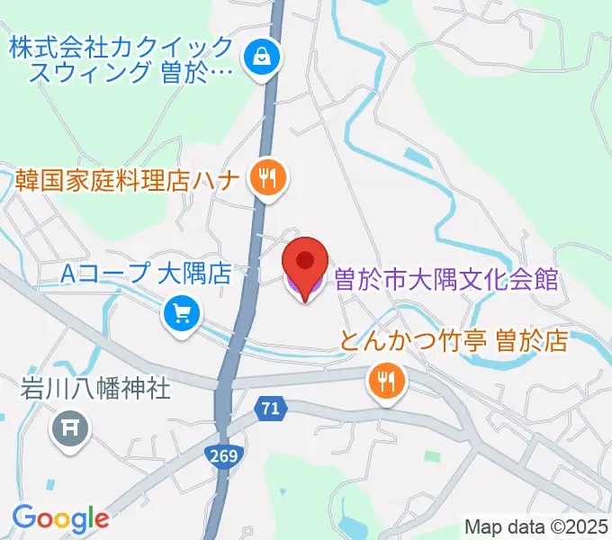 曽於市大隅文化会館の地図
