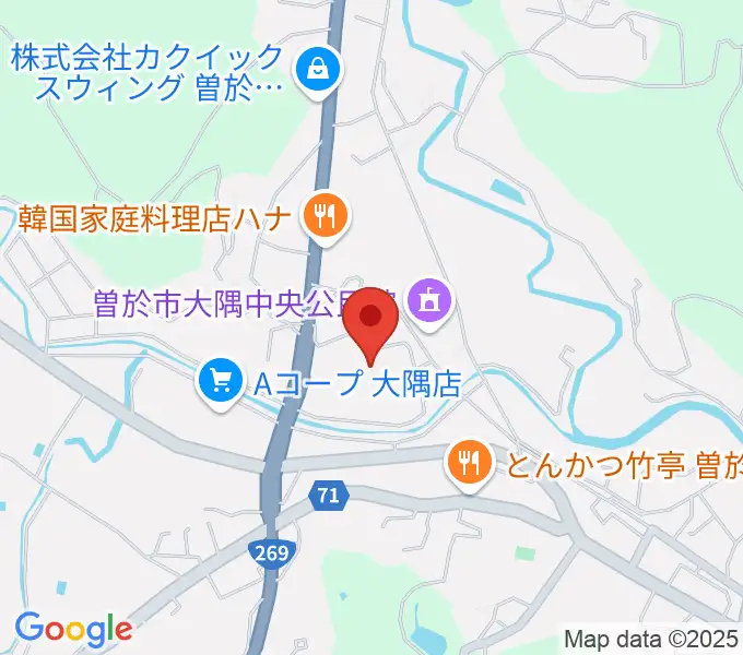 曽於市大隅文化会館の地図