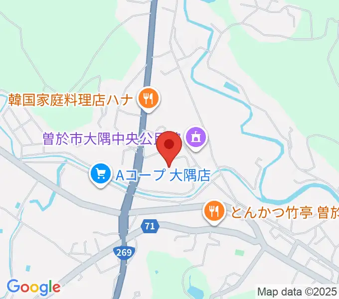 曽於市大隅文化会館の地図