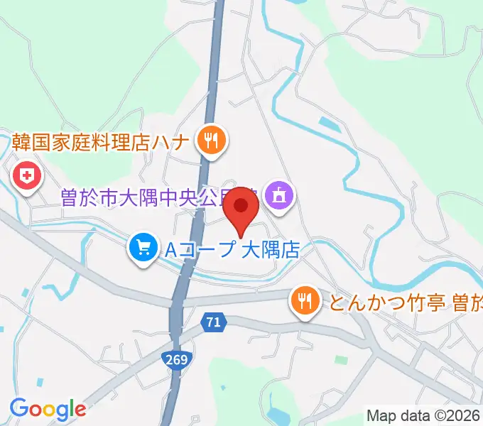 曽於市大隅文化会館の地図
