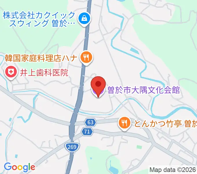 曽於市大隅文化会館の地図