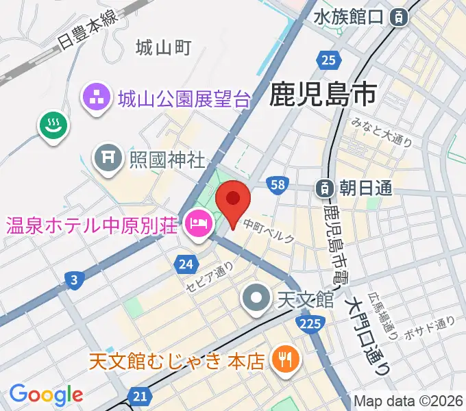 天文館シネマパラダイスの地図