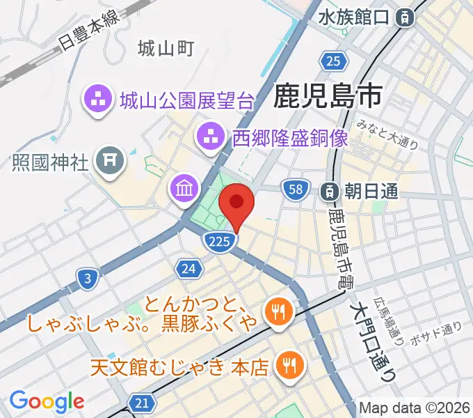 天文館シネマパラダイスの地図