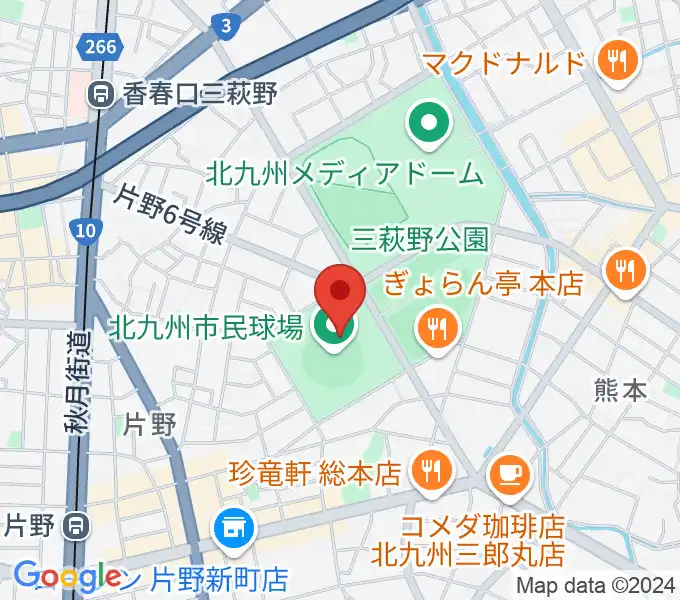 北九州市民球場の地図