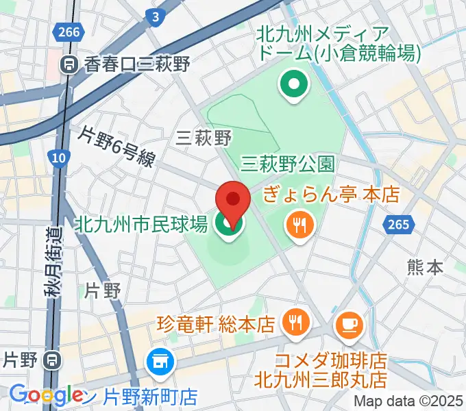 北九州市民球場の地図