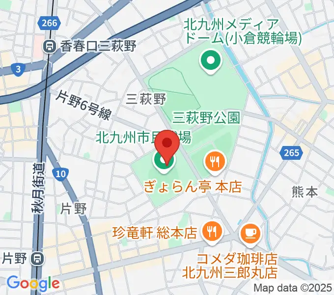 北九州市民球場の地図