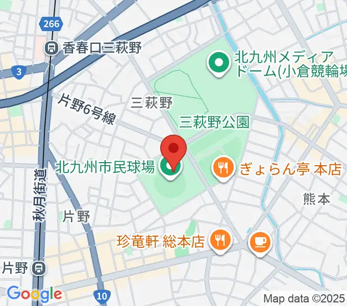 北九州市民球場の地図